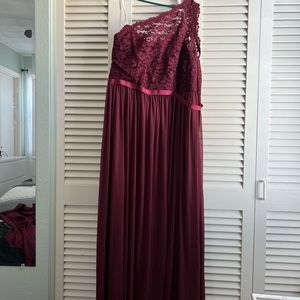 One Shoulder Lace Bridesmaids Dress